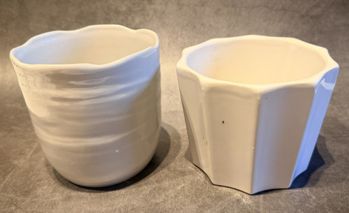 White ceramic plant pots - 2,