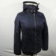 Womans Navy Superdry Coat Microfibre Wind Parka Size Small 