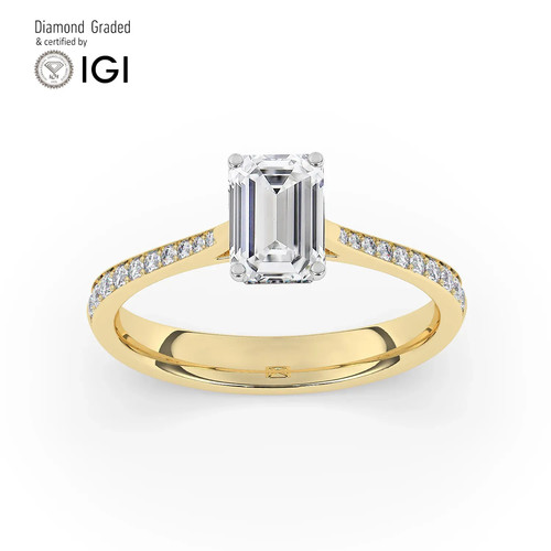 Emerald diamond engagement - emerald,