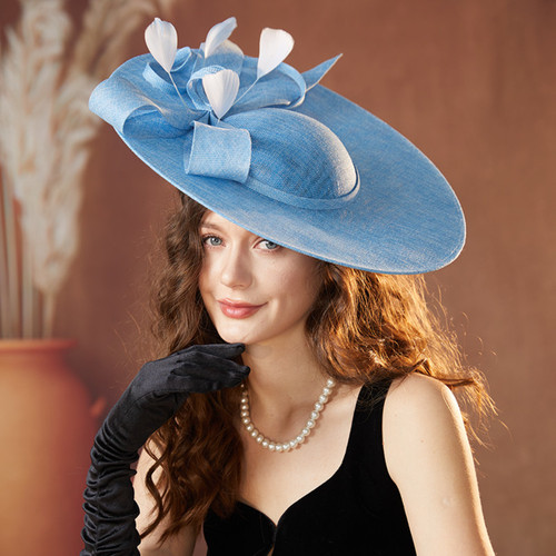 Wide brim tea party hat - wide,