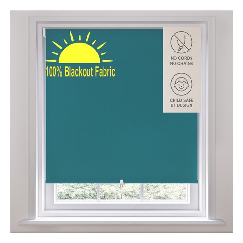 Blackout roller blind - roller, teal