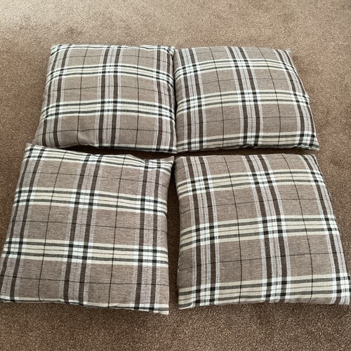 Beige tartan check cushion - tartan,