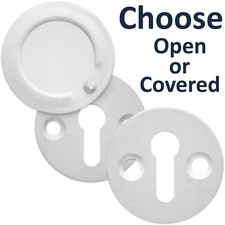 SATIN ALUMINIUM KEY HOLE COVER Escutcheon Plain Simple Keyhole Door Lock Silver