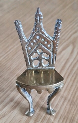 Vintage brass miniature chair - brass,