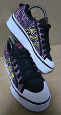 BNWOT NEW ADIDAS NIZZA TRAINERS SIZE UK 5 WHITE & PINK ZEBRA PLATFORM SOLES RARE
