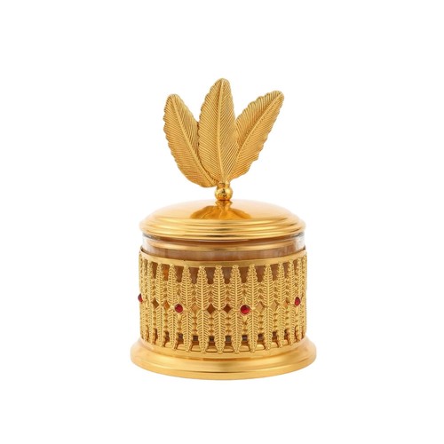 Glass jar with - with, metal