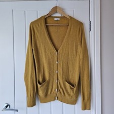 FatFace Ladies Wool Cashmere Cardigan Mustard Yellow Knitwear UK 10 Buttoned
