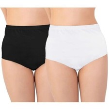 Women's Ladies 100% Cotton INCONTINENCE Pants Washable WITH PAD Briefs Knickers