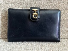 Leather Wallet/Purse - Launer & Co  - Black - Gold Horsebit Detail - Pre-Owned