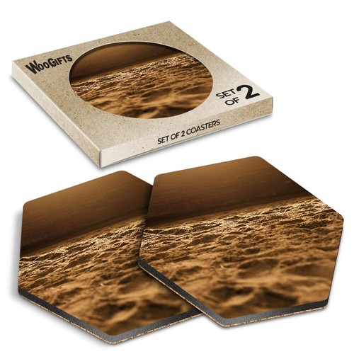 Hexagon mdf coaster sand rodeo - mdf,