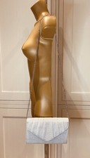 Roland Cartier Vintage Silver Sparkling Shoulder Bag/ Clutch Bag With Chain