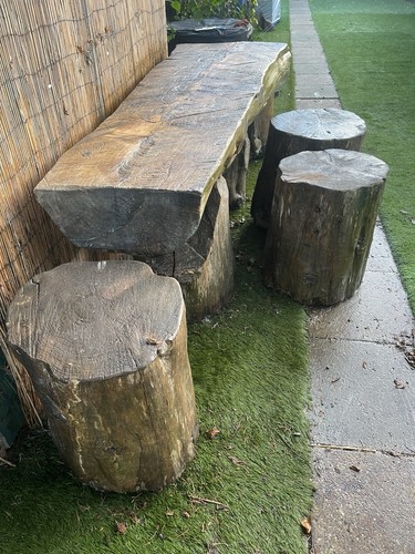Solid log garden furniture - log,
