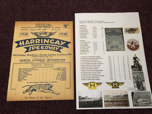 Speedway programme pre - , war