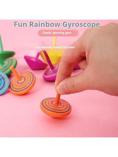 5pc colorful wooden rainbow - colorful,