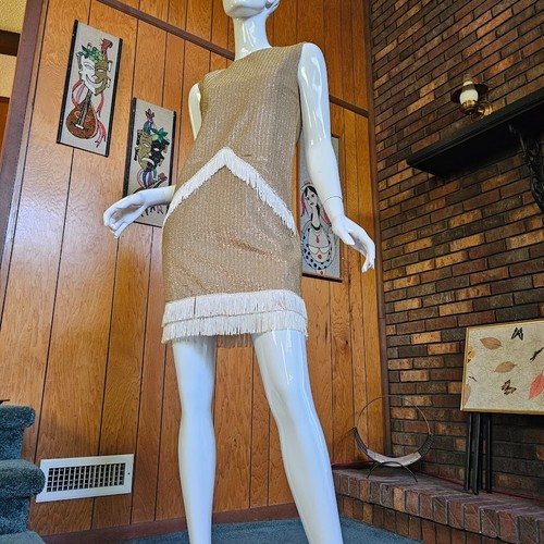 Vtg 60s mod metallic gold - 60s,