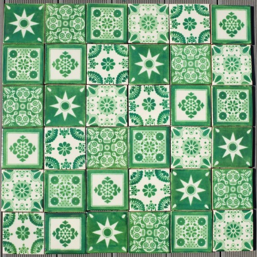 Mexican tiles greens verdes - mexican,