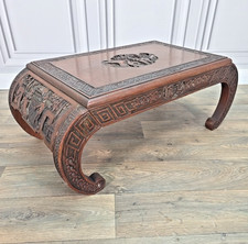 Antique Vintage Chinese Carved Hardwood Coffee Table – Oriental Camphor Design