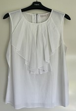 LADIES FASHIONABLE LEX.I.CON WHITE TOP BLOUSE SHIRT JABOT SIZE M  WORN ONCE