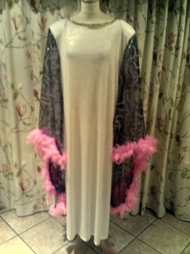 Drag queen white silver long - drag,
