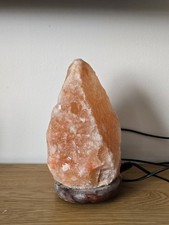 Natural Himalayan Rock Salt Lamp on Wooden Base