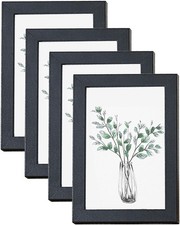 Set of 4 Black wooden glass