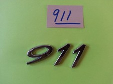 USED Genuine Porsche 911 bright silver chrome Plastic rear numbers Badge Emblem.