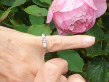 Silver Colour Bow Shape Diamante Ring Size P. Good Condition.  Autumn Fashion.