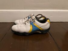 Footjoy Dryjoys/Myjoys Golf Shoes - White/Blue/Yellow - Size Uk 8