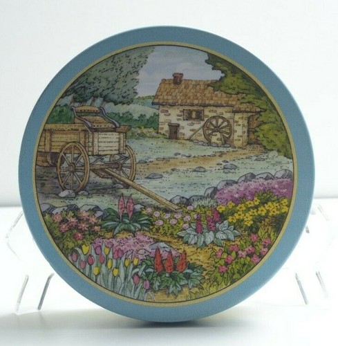 Vtg floral countryside tin - floral, by