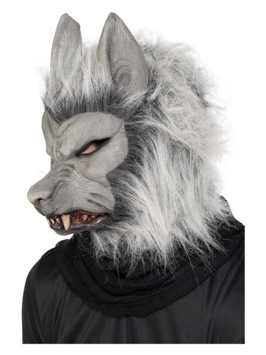 Werewolf latex mask - werewolf, grey