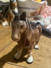 stunning Cart Horse Beswick Brown And White Figure