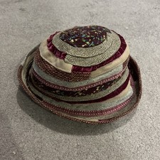 Accessorize Patchwork Strip Winter Autumn Colours Bucket Hat Style Pinks Browns