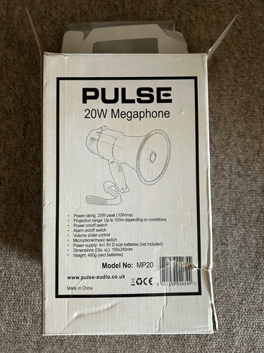 Pulse 20whandheld megaphone - pulse,