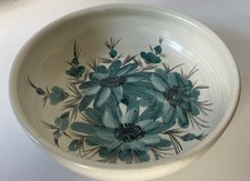 Canterbury Pottery bowl Floral Design Vgc Hand Painted 17cms Across