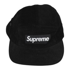Supreme Velour 5 Panel Cap Mens Size O/S Black Box Logo Adjustable