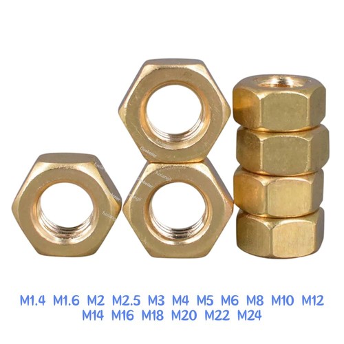 Brass hexagon nuts m1 - brass, m1.4