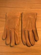 Vintage L L Bean Tan Ladies Deerskin Gloves USA Size Small
