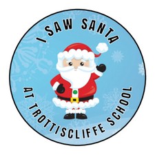 I Saw Santa Personalised Christmas Garden Centre School Fete Stickers Any Text
