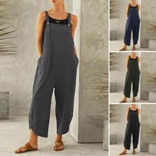 Women Cotton Linen Jumpsuit