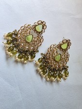 Green Kundan Chandbali