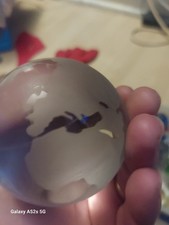 Glass globe paperweight etched