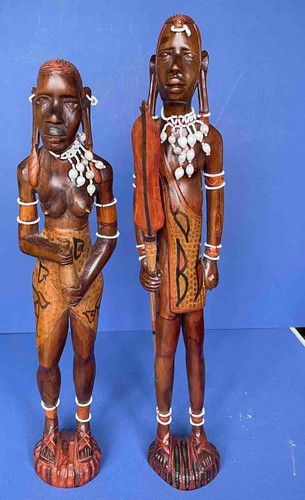 Two african figures man - african,