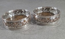Antique Pair Silver Plate Wine