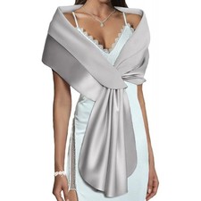 Comfortable Silk Lined Wedding Shawl Multifunctional Stylish Satins Shawl
