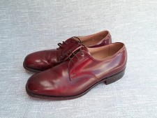 Saxone Mens Brogue Shoes Size UK 7 Wine Red Leather Smart Formal Dress