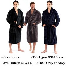 Mens Dressing Gown Soft Fleece