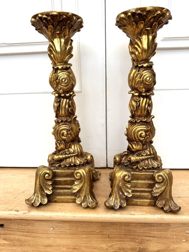 Pair large antique - antique, gold