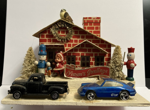 Vtg putz house santa - ,