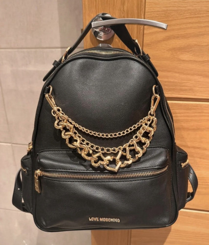 Love moschino black faux - black,