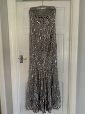 Strapless Silver Sequin Gown